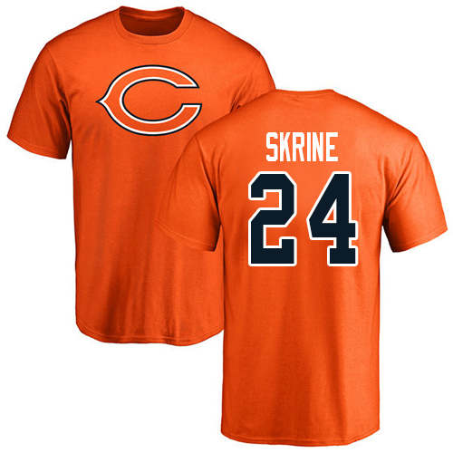 Chicago Bears Men Orange Buster Skrine Name and Number Logo NFL Football #24 T Shirt->chicago bears->NFL Jersey
